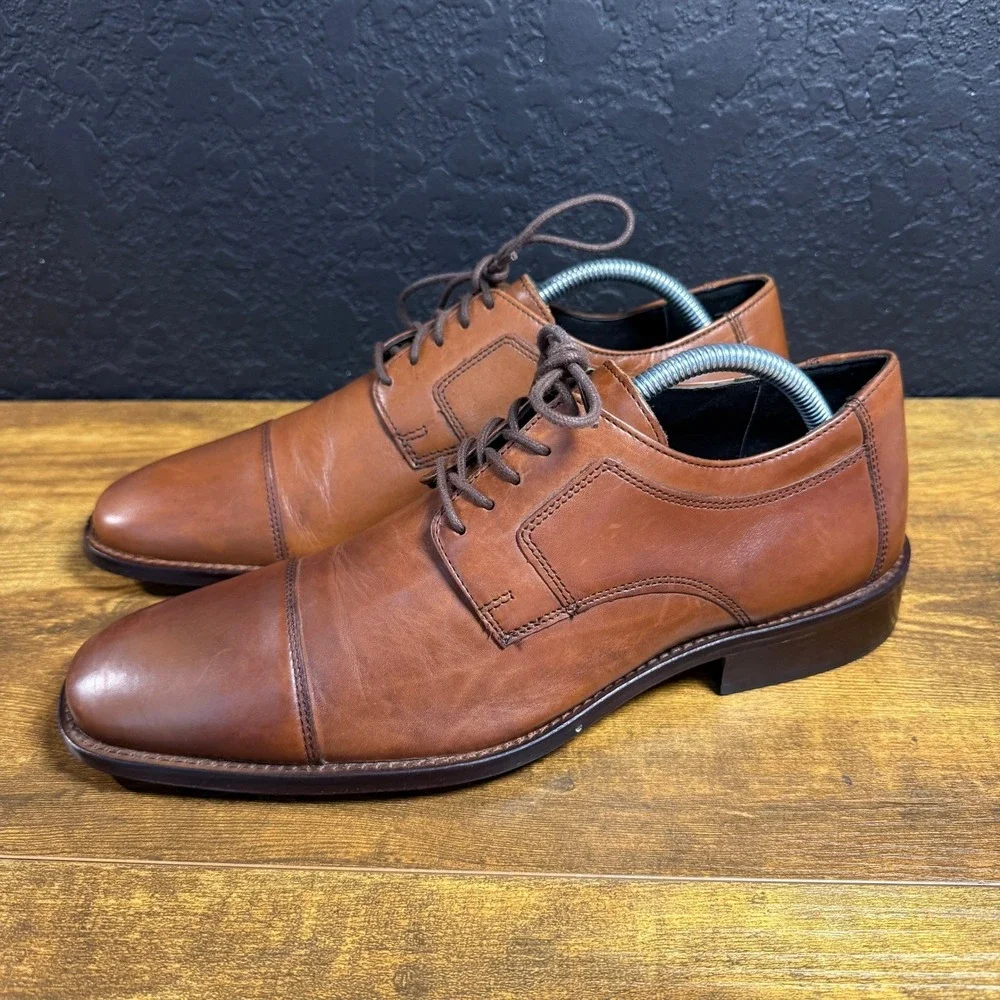 Johnston‎ & Murphy J. Murphy 59-11566 Tan Leather Cap Toe Oxford Mens 9.5M